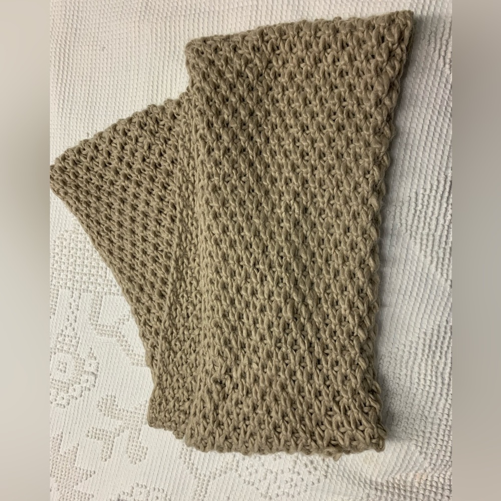 Beige Knit Circle Scarf